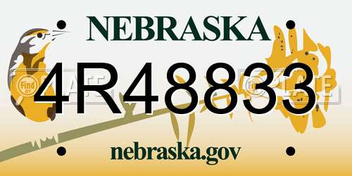 4R48833 Nebraska License Plate