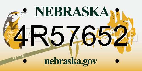 4R57652 Nebraska License Plate