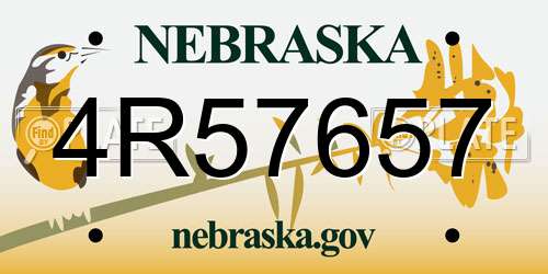 4R57657 Nebraska License Plate