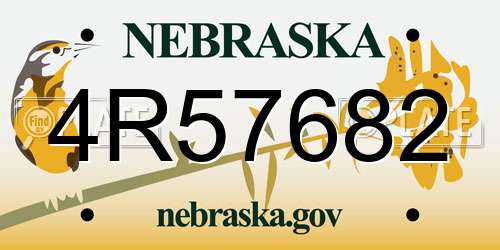 4R57682 Nebraska License Plate
