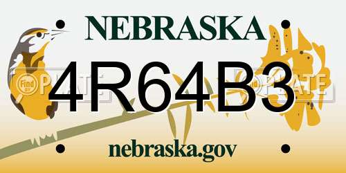 4R64B3 Nebraska License Plate