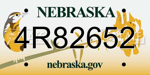 4R82652 Nebraska License Plate