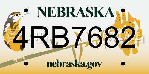 4RB7682 Nebraska License Plate