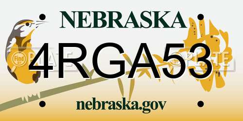 4RGA53 Nebraska License Plate