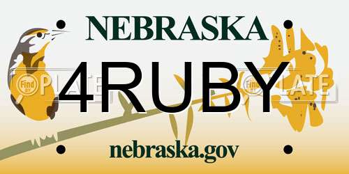 4RUBY Nebraska License Plate
