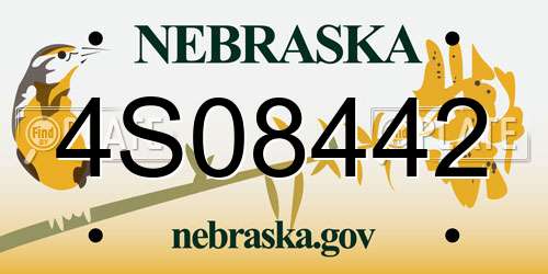 4S08442 Nebraska License Plate