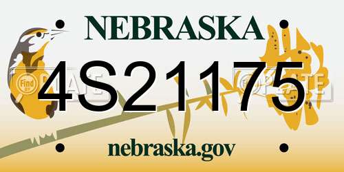4S21175 Nebraska License Plate