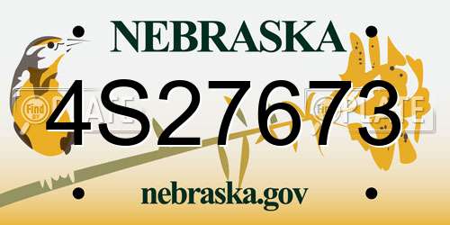 4S27673 Nebraska License Plate