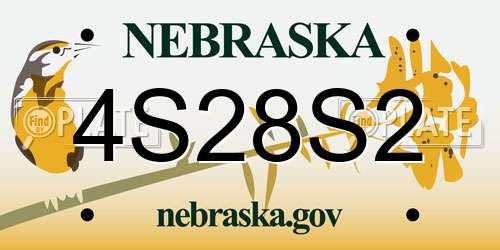 4S28S2 Nebraska License Plate