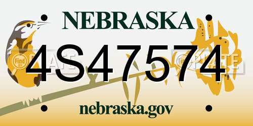 4S47574 Nebraska License Plate