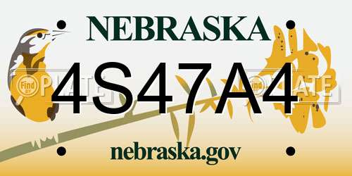 4S47A4 Nebraska License Plate