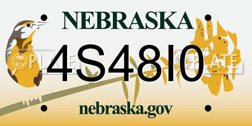 4S48I0 Nebraska License Plate