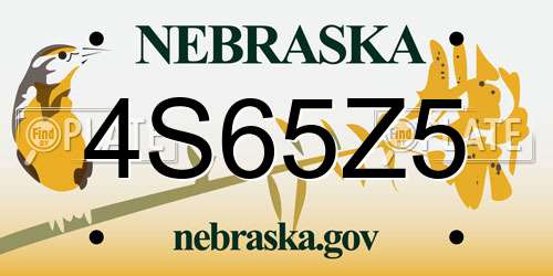4S65Z5 Nebraska License Plate