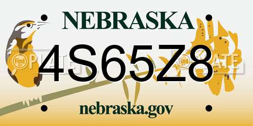 4S65Z8 Nebraska License Plate