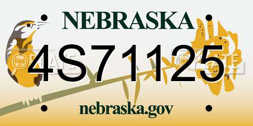 4S71125 Nebraska License Plate