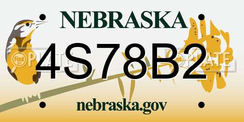 4S78B2 Nebraska License Plate