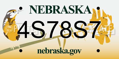 4S78S7 Nebraska License Plate