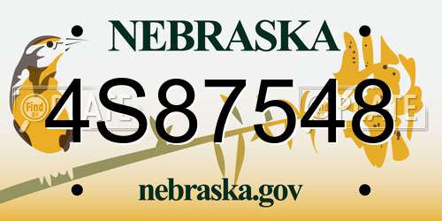 4S87548 Nebraska License Plate