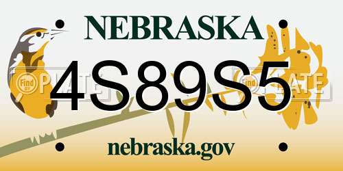 4S89S5 Nebraska License Plate