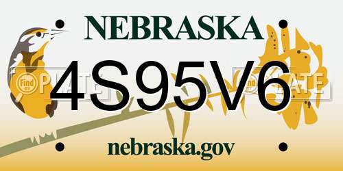 4S95V6 Nebraska License Plate