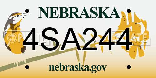 4SA244 Nebraska License Plate