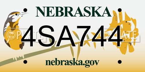 4SA744 Nebraska License Plate
