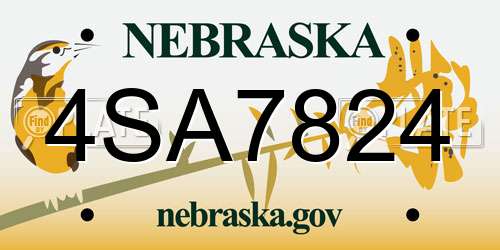 4SA7824 Nebraska License Plate