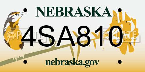 4SA810 Nebraska License Plate