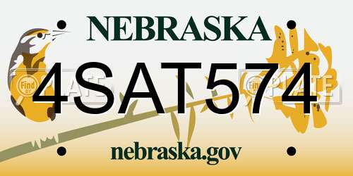 4SAT574 Nebraska License Plate