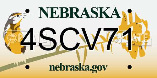 4SCV71 Nebraska License Plate