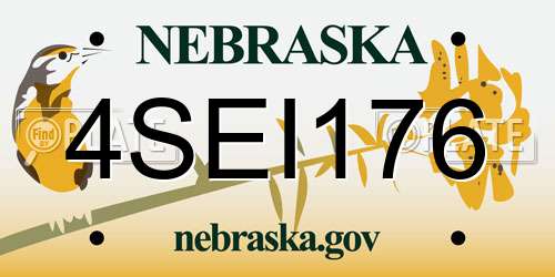 4SEI176 Nebraska License Plate
