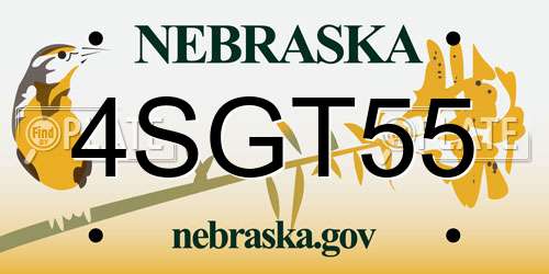 4SGT55 Nebraska License Plate