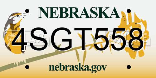 4SGT558 Nebraska License Plate