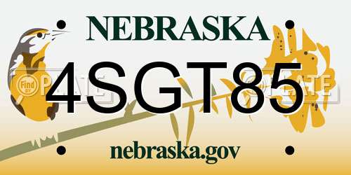 4SGT85 Nebraska License Plate