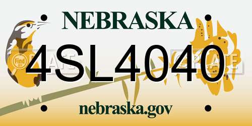 4SL4040 Nebraska License Plate