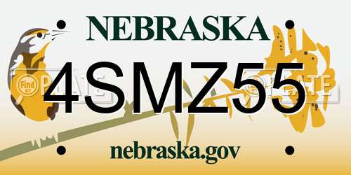 4SMZ55 Nebraska License Plate