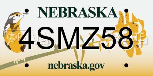 4SMZ58 Nebraska License Plate
