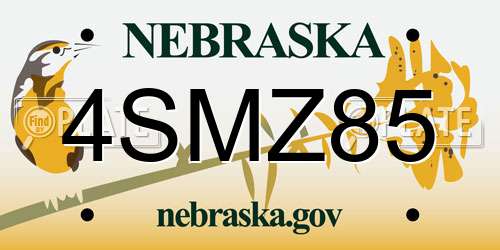 4SMZ85 Nebraska License Plate