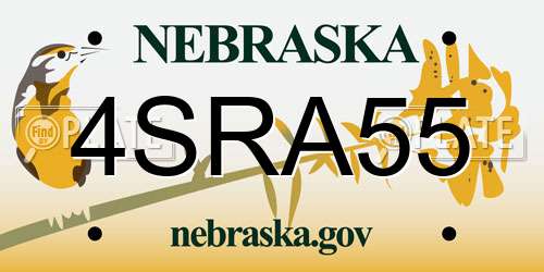 4SRA55 Nebraska License Plate