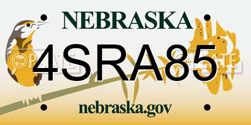 4SRA85 Nebraska License Plate