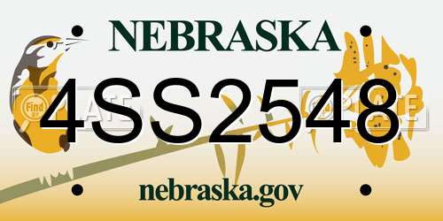 4SS2548 Nebraska License Plate