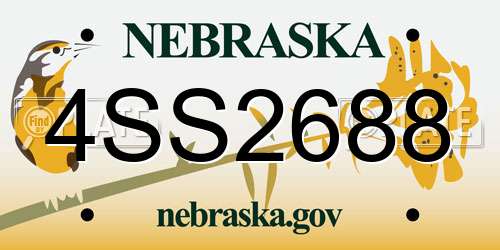 4SS2688 Nebraska License Plate