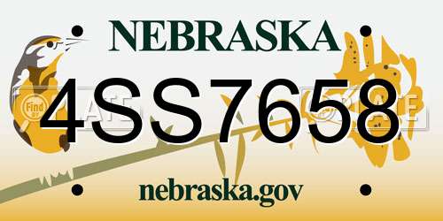 4SS7658 Nebraska License Plate