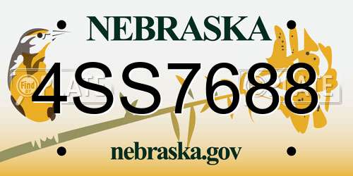 4SS7688 Nebraska License Plate