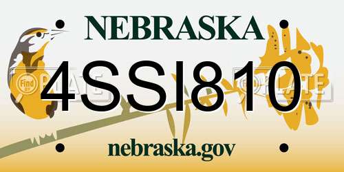 4SSI810 Nebraska License Plate
