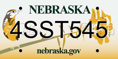 4SST545 Nebraska License Plate