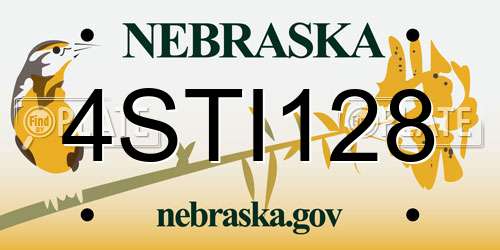 4STI128 Nebraska License Plate