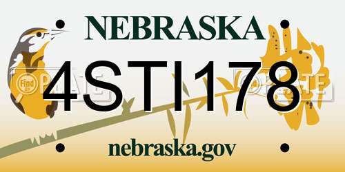4STI178 Nebraska License Plate