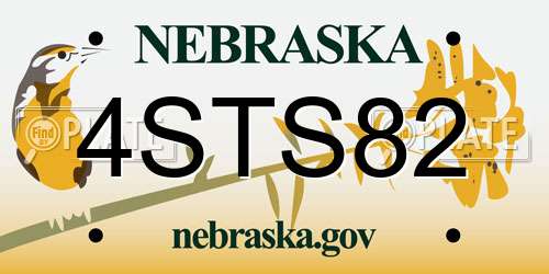 4STS82 Nebraska License Plate