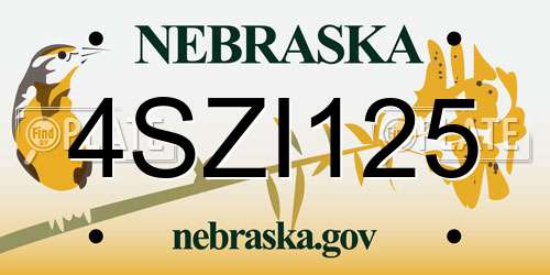 4SZI125 Nebraska License Plate